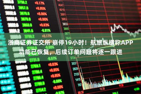 浙商证券证交所 崩停19小时！航旅纵横称APP功能已恢复，后续订单问题将逐一跟进